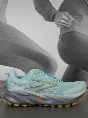 Brooks Women's Cascadia 19 Trail Running Shoes Blue/Grey/Orange 9 US Medium/B